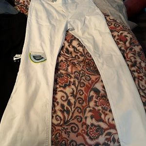 White wide leg boutique pants.